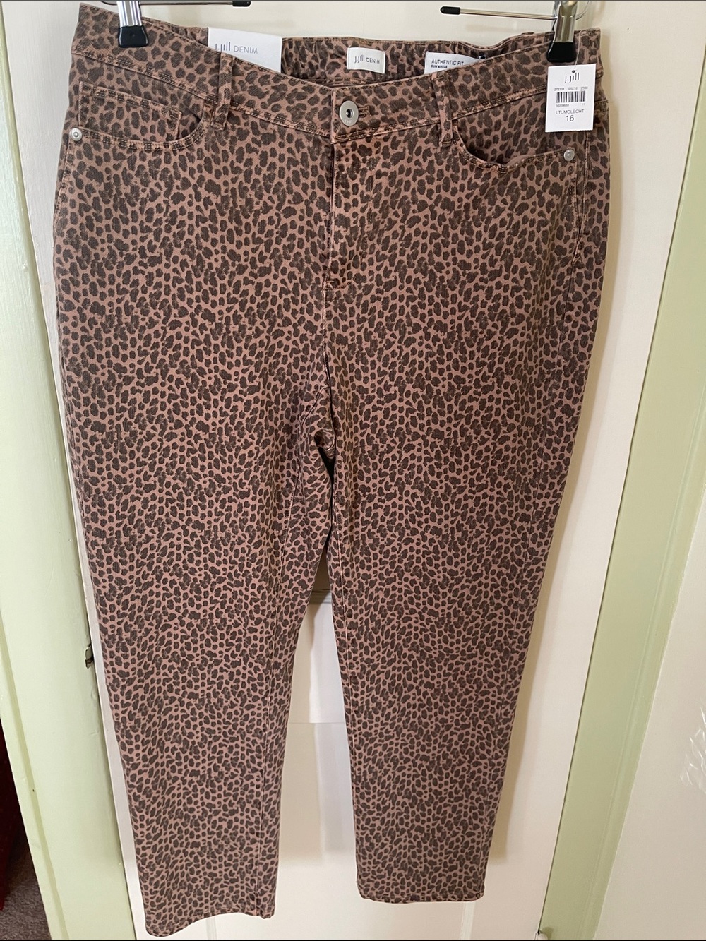 J. Jill Leopard-Print Skinny Jeans in Brown and Black